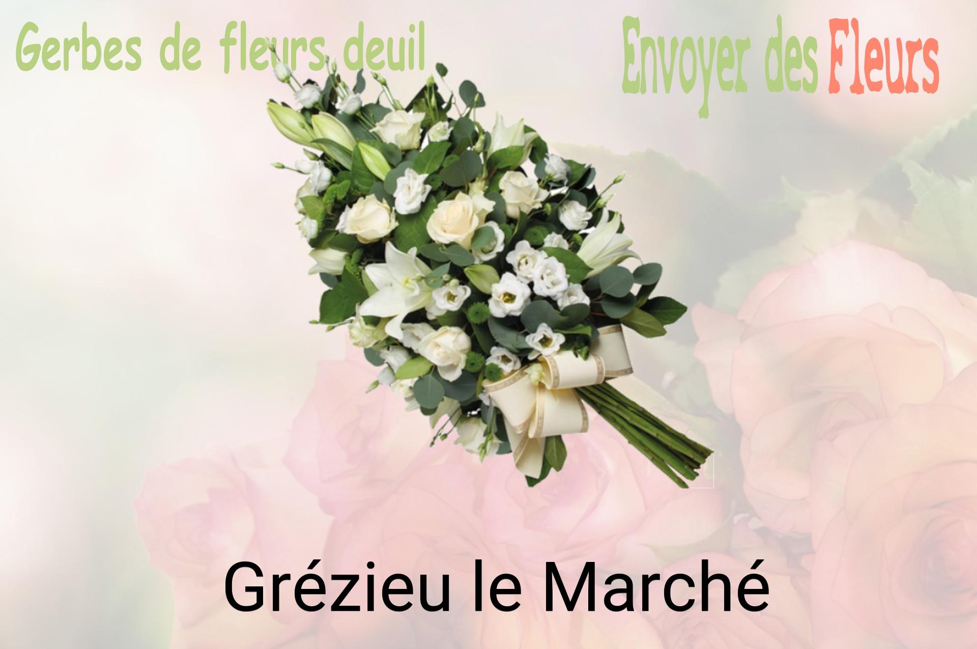 Gerbe de fleurs de deuil livrée à Grézieu-le-Marché